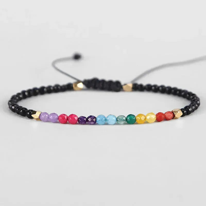 12 Constellation Lucky Stone 3mm Seven Chakra Bracciale