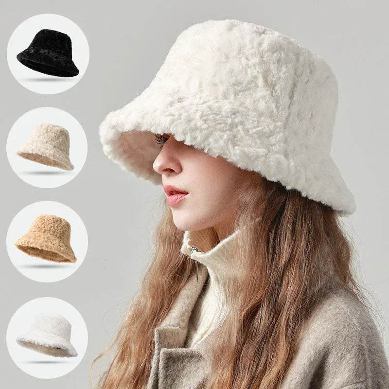 Lambswool Fisherman Sherpa Fleece Hat Winter Warm Fashionable Solid Color Hats For Women - EX-STOCK CANADA