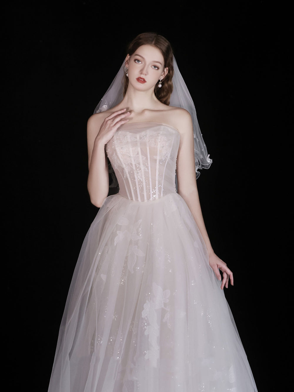 White Wedding Bridal Dress Light Yarn Dinner Tube Top Dress EX-STOCK Canada