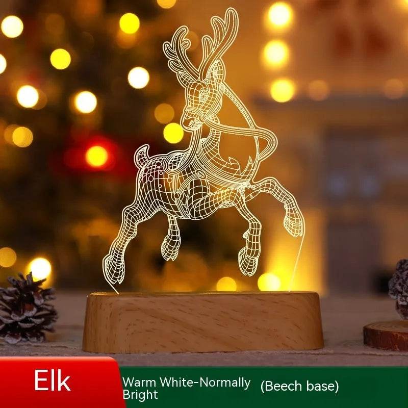 Christmas Decoration 3D Lamp Acrylic LED Night Lights New Year Valentines Day Christmas Kids Gift Christmas Ornaments - EX-STOCK Canada