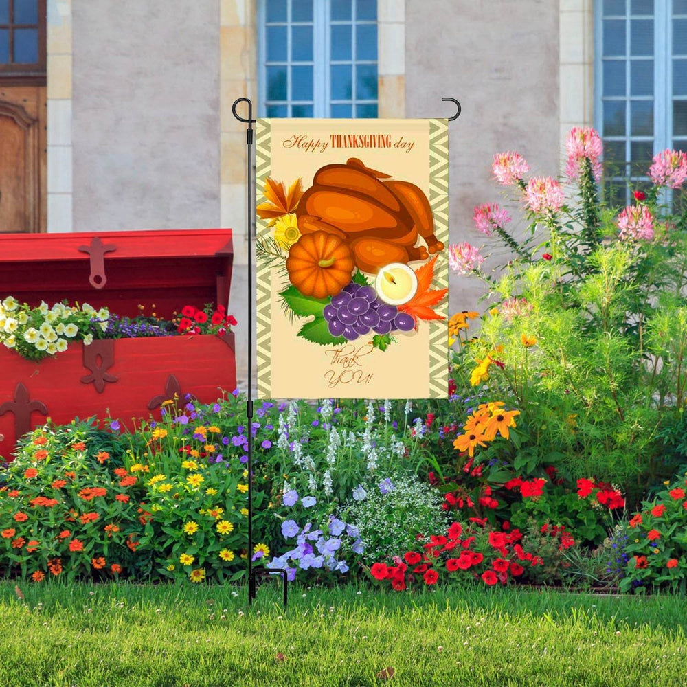 1Pc Garden Flag Stand Flagpole Weatherproof Wrought Iron Coated Yard Flag Holder For Yard Flag Party Banner Fits 11.8x17.7in Flag For Christmas Halloween Outdoor Decoration - EX-STOCK Canada