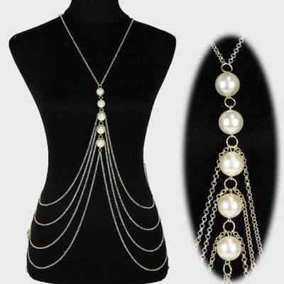 Chic Women body Pearl chain Fashion jewelry - EX-STOCK Canada