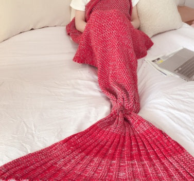 Hot Mermaid Blanket Handmade Knitted Sleeping Wrap TV Sofa Mermaid Tail Blanket Kids AdultBaby Crocheted Bag Bedding Throws Bag EX-STOCK Canada