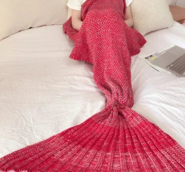 Hot Mermaid Blanket Handmade Knitted Sleeping Wrap TV Sofa Mermaid Tail Blanket Kids AdultBaby Crocheted Bag Bedding Throws Bag EX-STOCK Canada