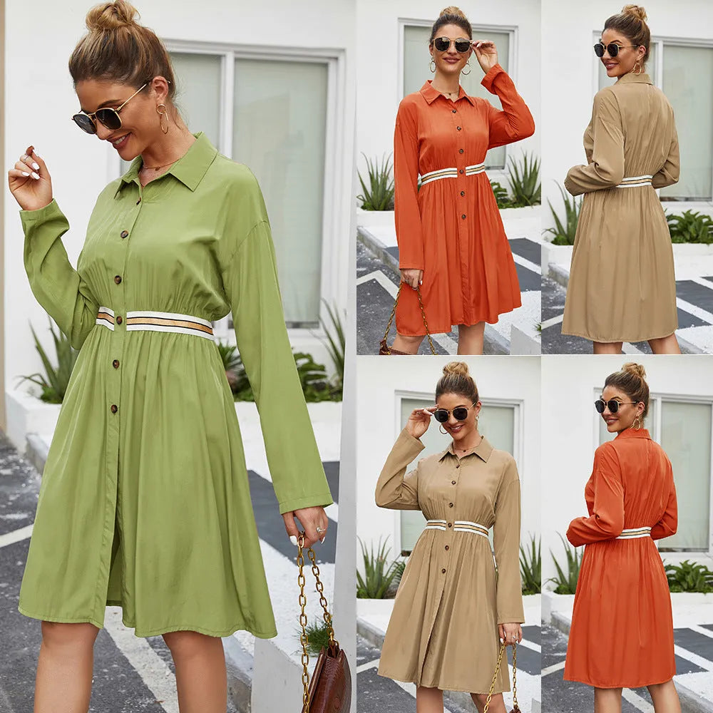 Mini robe de chemise à manches longues à manches longues à manches longues