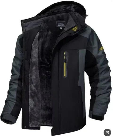 Giacca Invernale con Cappuccio Moda Casual Calda in Pile Impermeabile e Antivento Parka Giacca a Vento da UomoEX-STOCK Canada