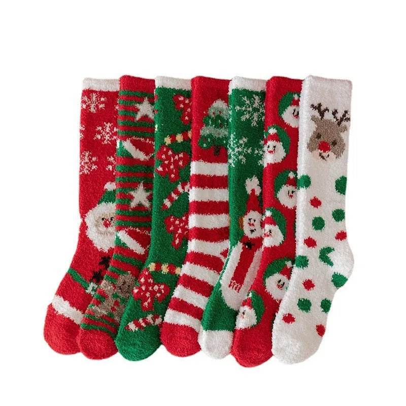 Coral Fleece Stockings Cartoon Thermal Christmas Room Socks - EX-STOCK Canada