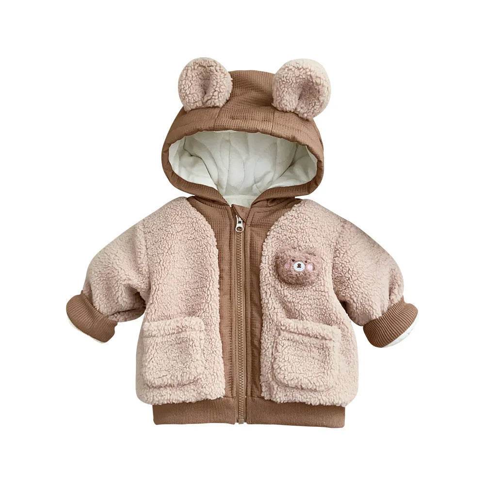 Children's Winter Jacket Korean-style Cute Bear Plus Velvet Cotton-padded Coat - EX-STOCK Canada