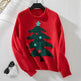 Christmas Tree Pullover Women's Round Neck Loose Sweater - EX-STOCK Canada