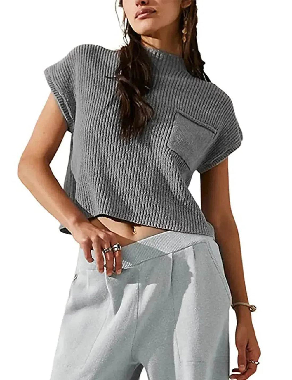 Women Knitted short Sleeve Pullover Tops for women - EX-STOCK Canada