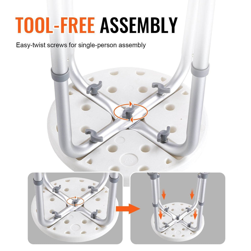 Shower Chair For Inside Shower, Adjustable Height Shower Stool, Non-Slip Bench Bathtub Seat Stool For Elderly Disabled Adults Handicap, 300 Lbs Capacity - EX-STOCK Canada