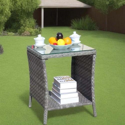Outdoor-Patio-Möbel 1 Couchtisch mit klarem gehärtetem GlasEX-STOCK Canada