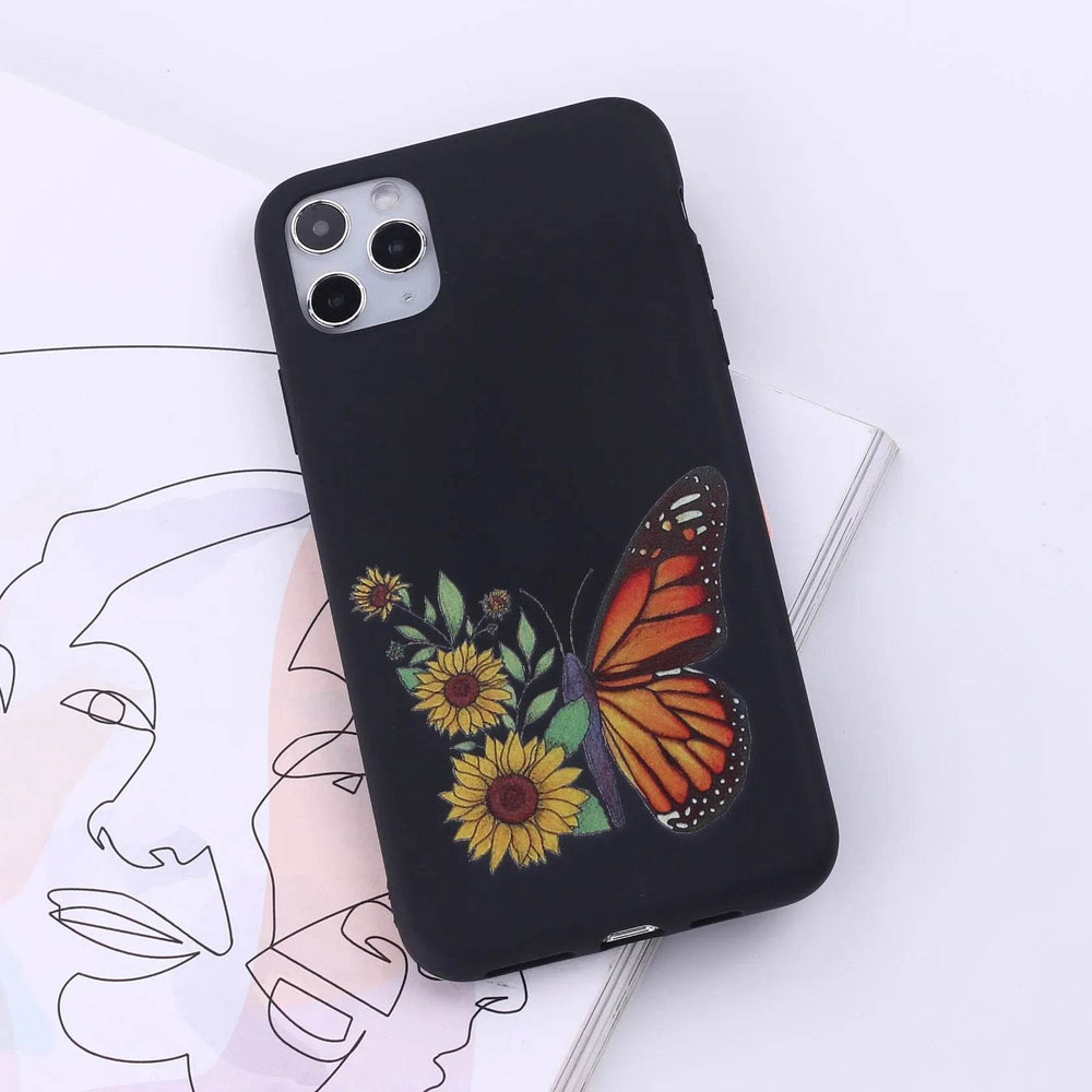 Floral Printed Liquid Silicone mobile phone case Unisex - EX-STOCK Canada
