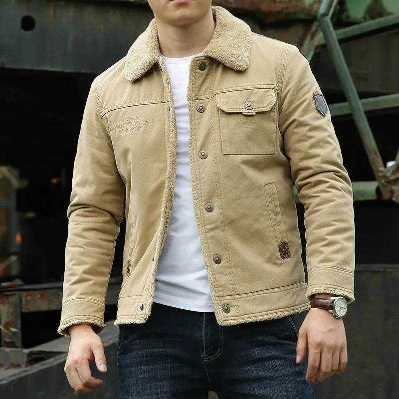 Men's Cotton Jacket Plus Velvet Thickening Outwear Winter Coat Clothing - EX-STOCK Canada