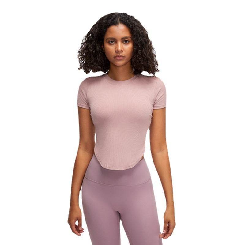 Nude feel Short-sleeved Workout Top Running gym top women - EX-STOCK Canada