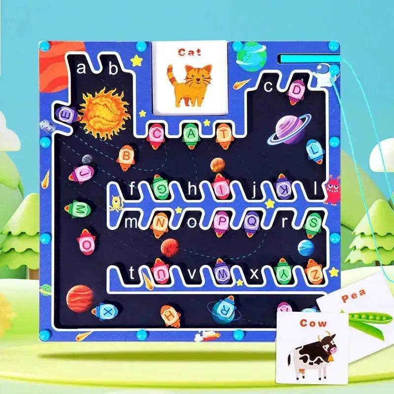 Magnetic Letters Matching Walking Parking Maze Letters Early Cognitive Montessori Educational Toys - EX-STOCK Canada