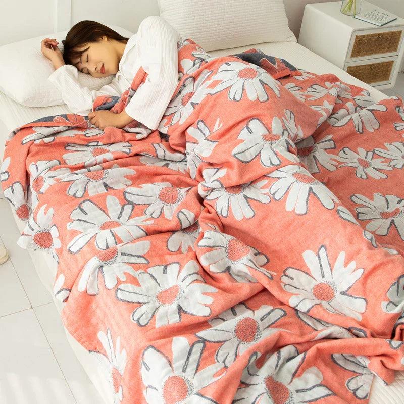 Couverture serviette en gaze de coton à quatre couches Couverture pour climatisation Couette fineEX-STOCK Canada