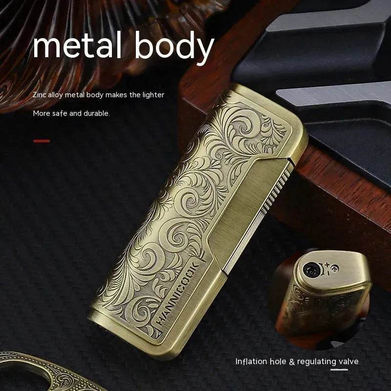 Embossed Portable Metal Alloy Cigar Cutter and Torch Lighter Gift box set - EX-STOCK Canada