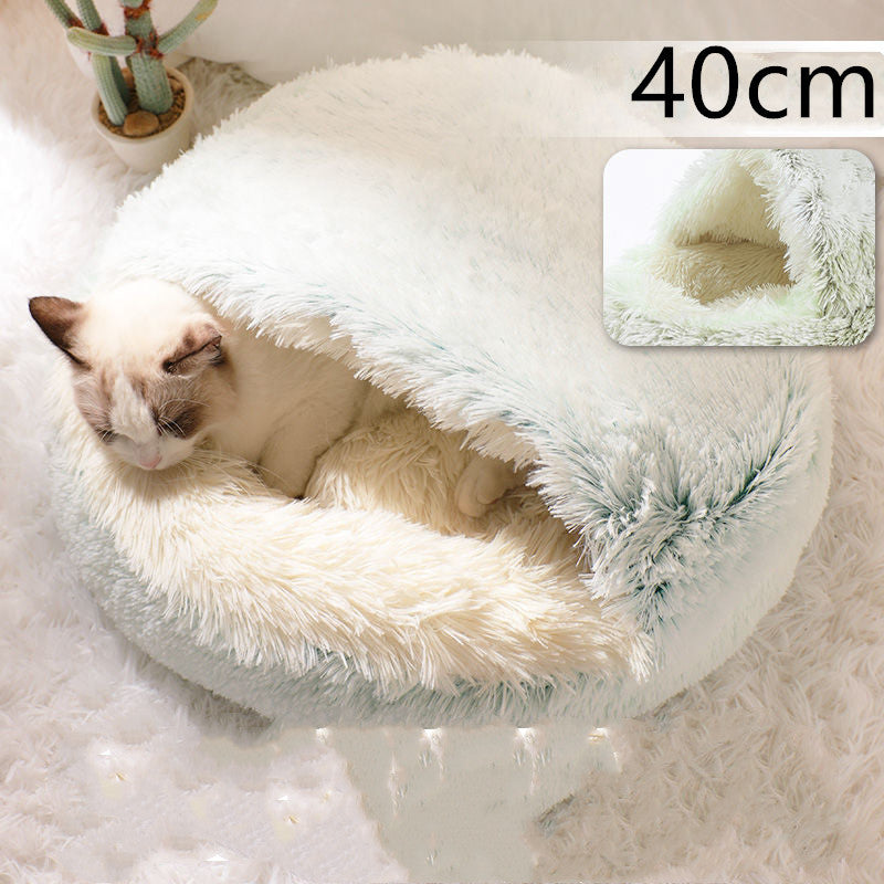 2 In 1 Dog And Cat Bed Pet Winter Bed Round Plush Warm Bed House Soft Long Plush Pets Bed Pet Products EX-STOCK Canada