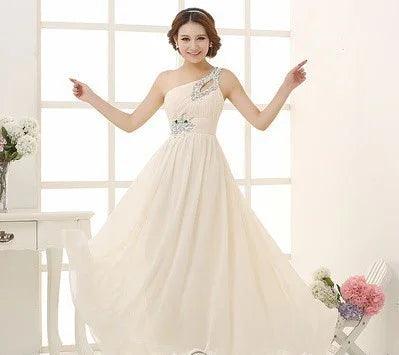 Robe de soirée une épaule dîner banquet longue banquetEX-STOCK Canada