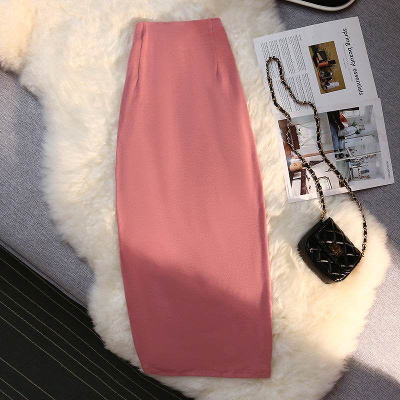 Women's drawstring Side Slit Pleated Hip Midi Skirt - EX-STOCK Canada