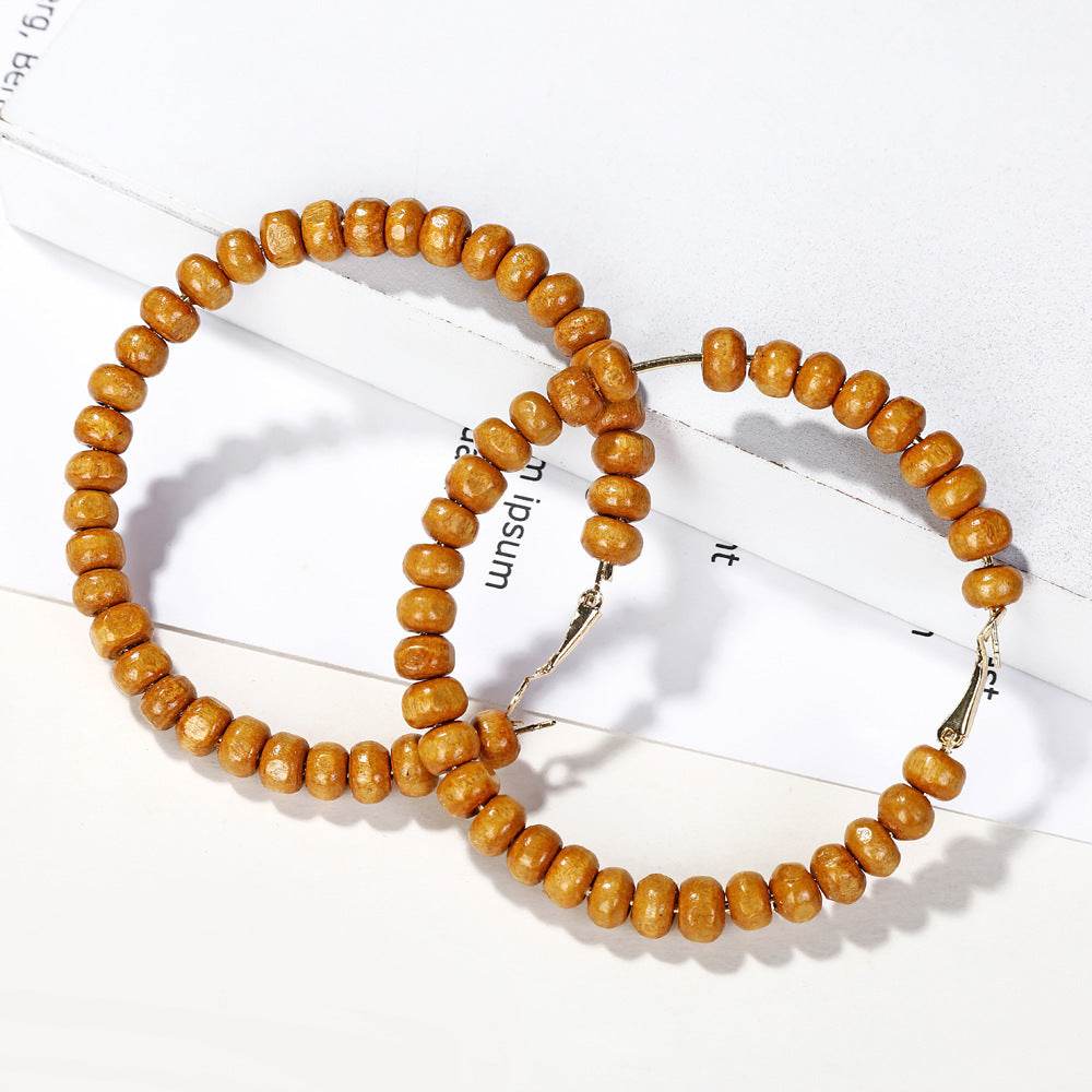 Handmade wooden beaded earrings and earrings - EX-STOCK Canada