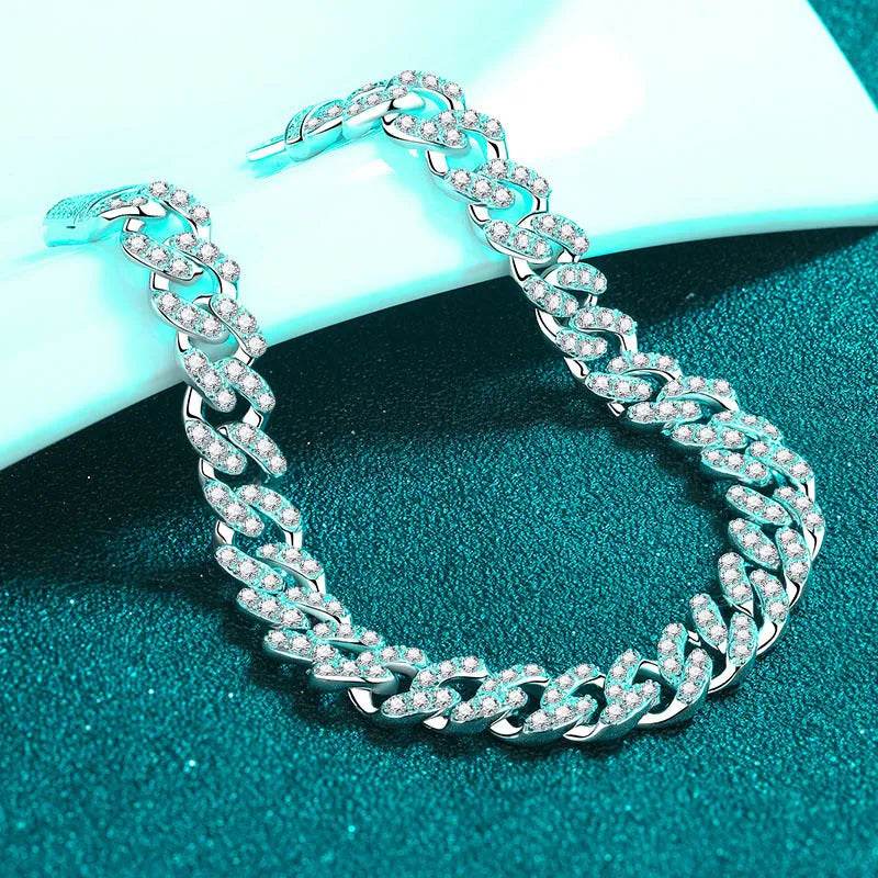Cuban Link Chain Moissanite Bracelet - EX-STOCK Canada