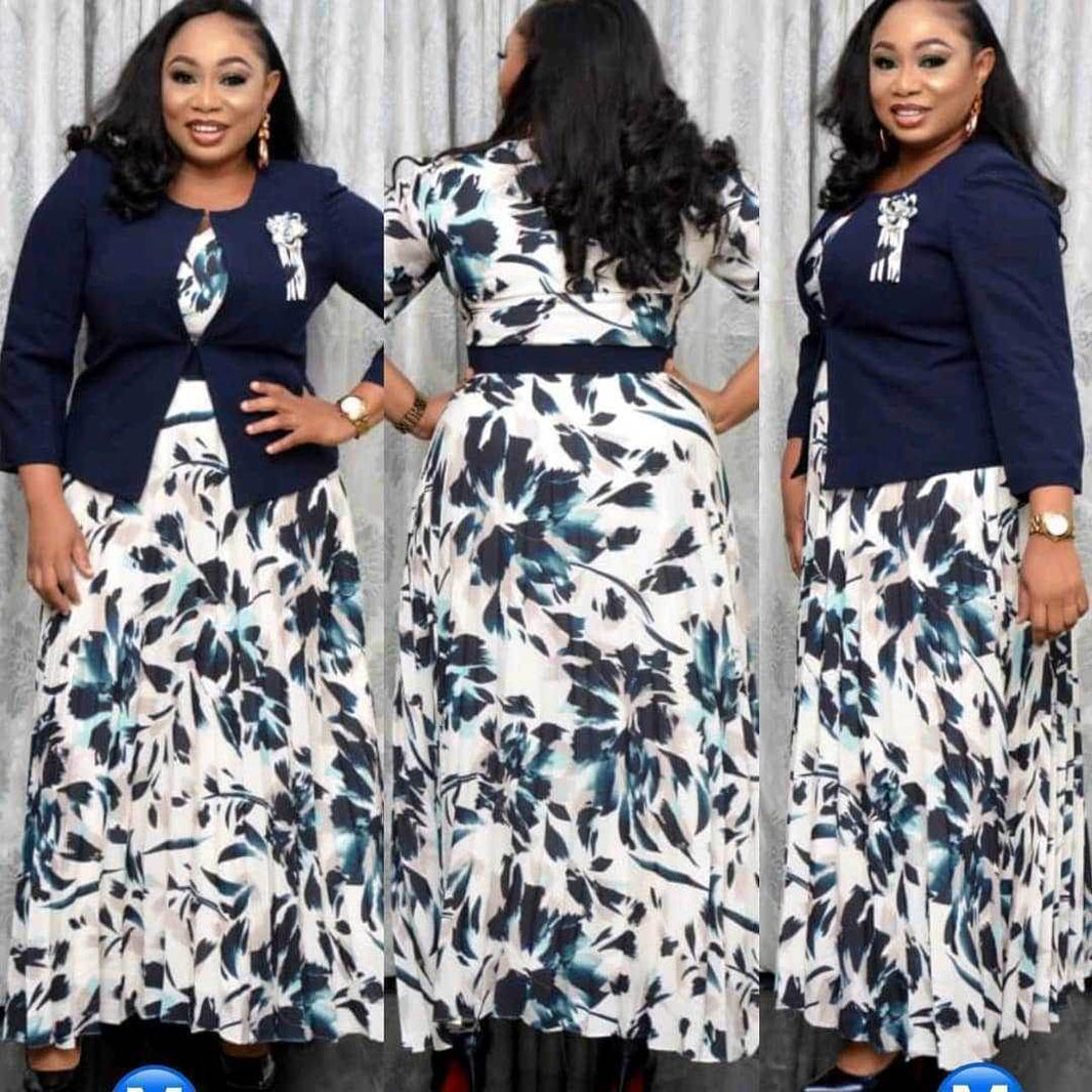 2pcs Fashion floral Print Blazer dress suit - EX-STOCK Canada