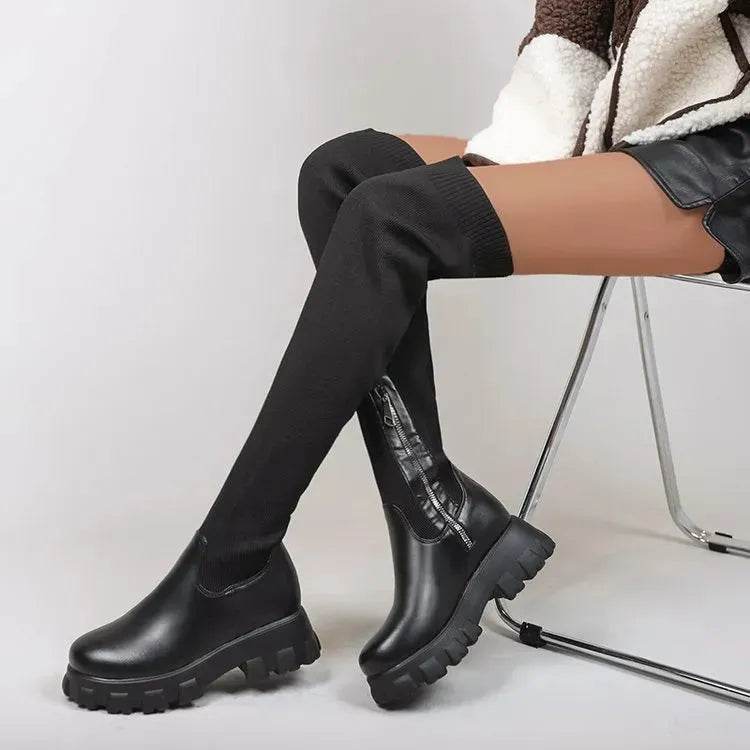 Long Boots Women Winter Shoes Fashion Side Zipper Knee High Boots - EX-STOCK Canada