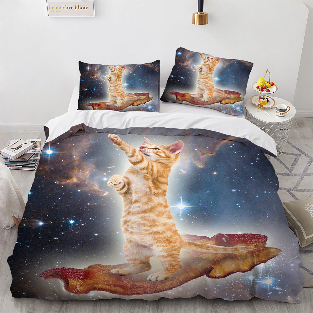 White Cute Cat Bedding Set Girl Ladies Bedroom Comfort Duvet Cover EX-STOCK Canada