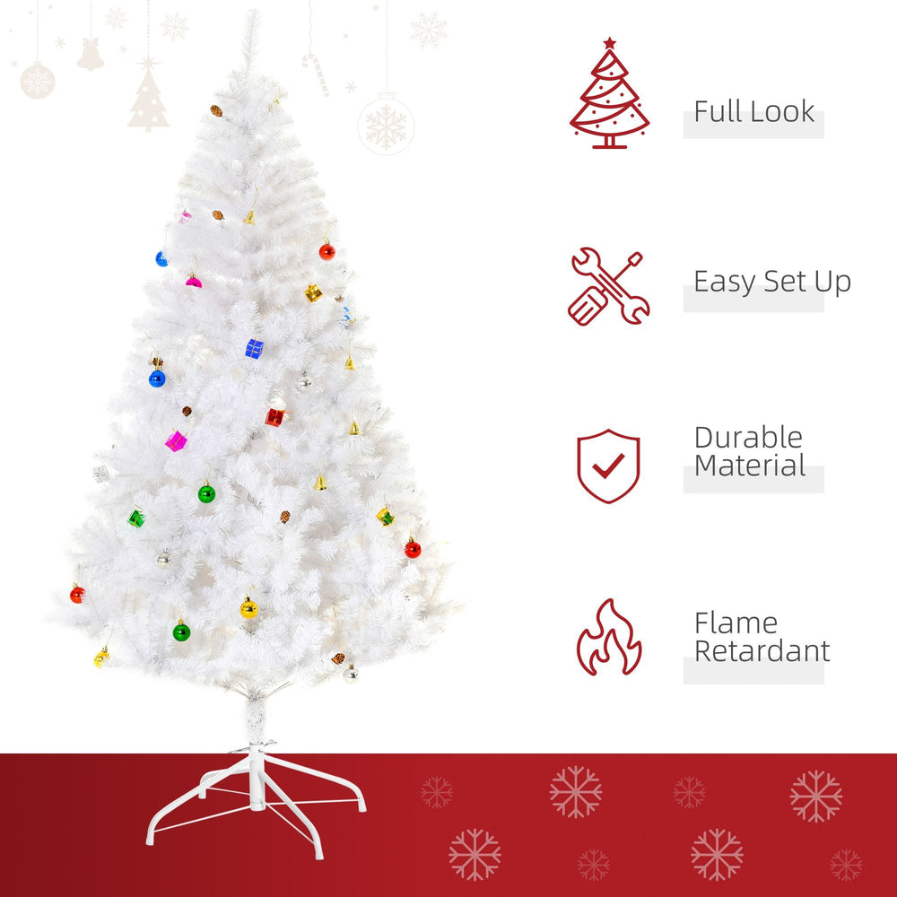 5.9ft Artificial Christmas Tree Xmas Holidays With Ornament White EX-STOCK Canada