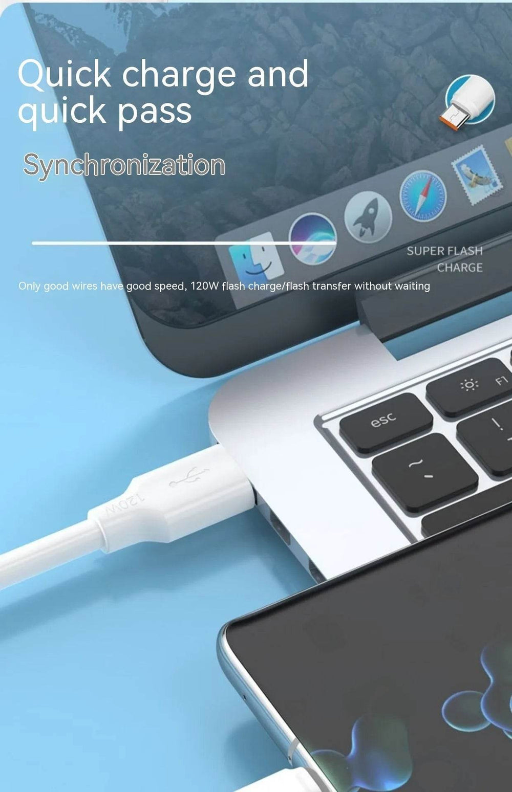 Charging Cable Fast Charging 120W Mobile Phone 6A Bold - EX-STOCK Canada