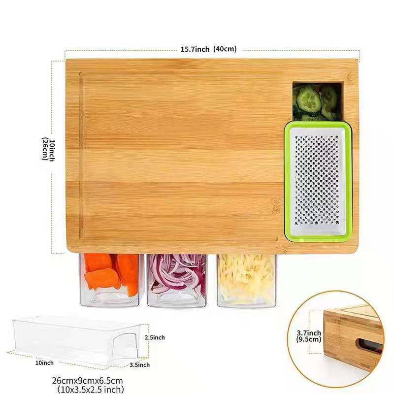 Bamboo Multi-functional Vegetable Cutting Board Cutting Board With Storage Box EX-STOCK Canada