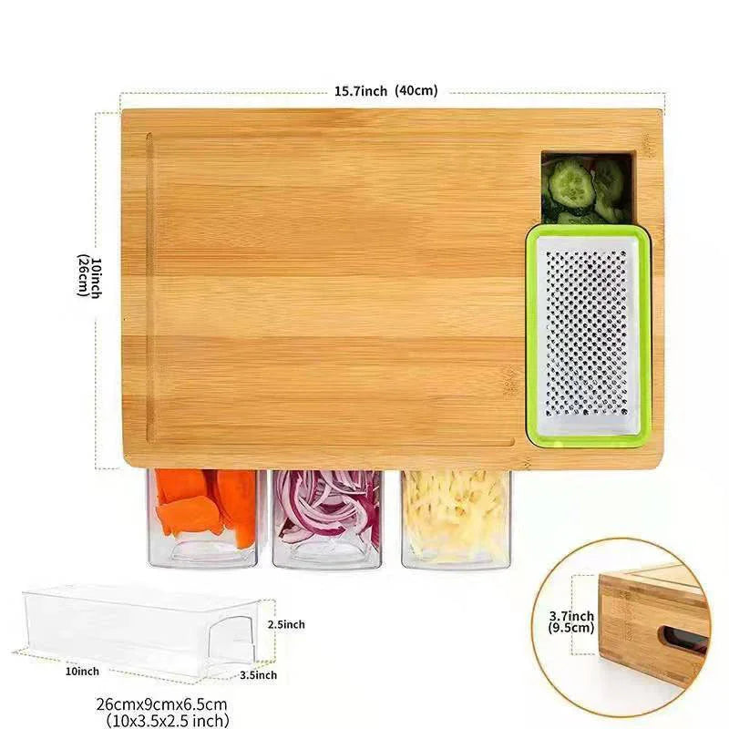 Bamboo Multi-functional Vegetable Cutting Board Cutting Board With Storage Box EX-STOCK Canada