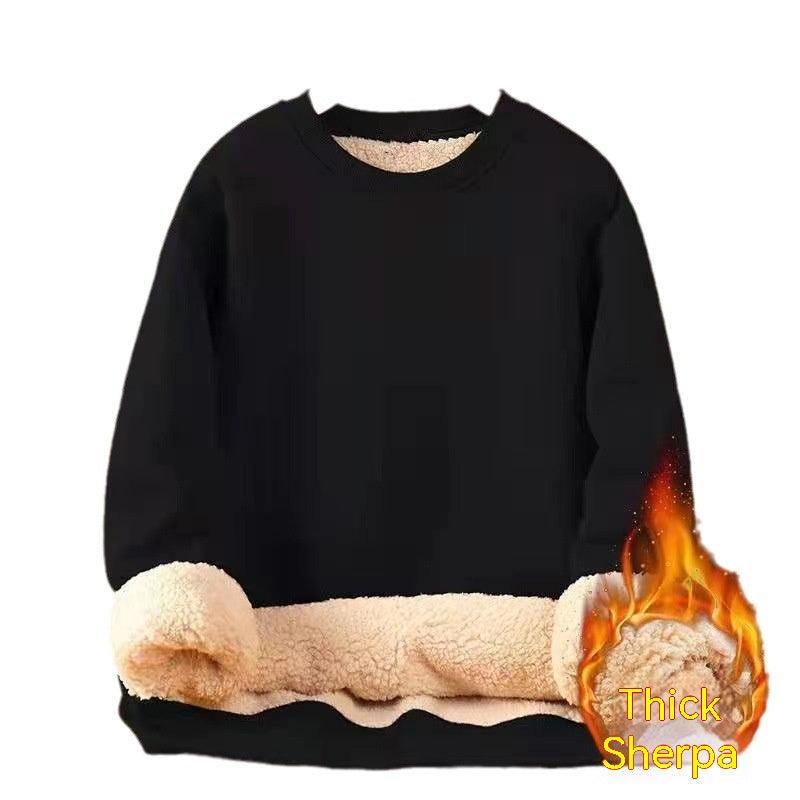 Pull pour hommes chaud en molleton berbère doublé en polaire épaissiEX-STOCK Canada