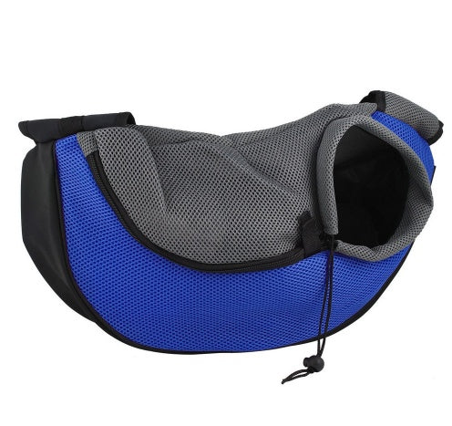 Blue Pet Sling Carrier Bag – Breathable Mesh Shoulder Bag for Small Dogs & Cats | S & M | 5 Colours 2