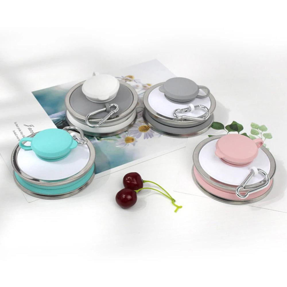 Bouteille d'eau en silicone de 500ML, pliable, étanche, portable, pour sportifs, voyage en extérieur, salle de sport, randonnée, réutilisable, accessoires de cuisine
