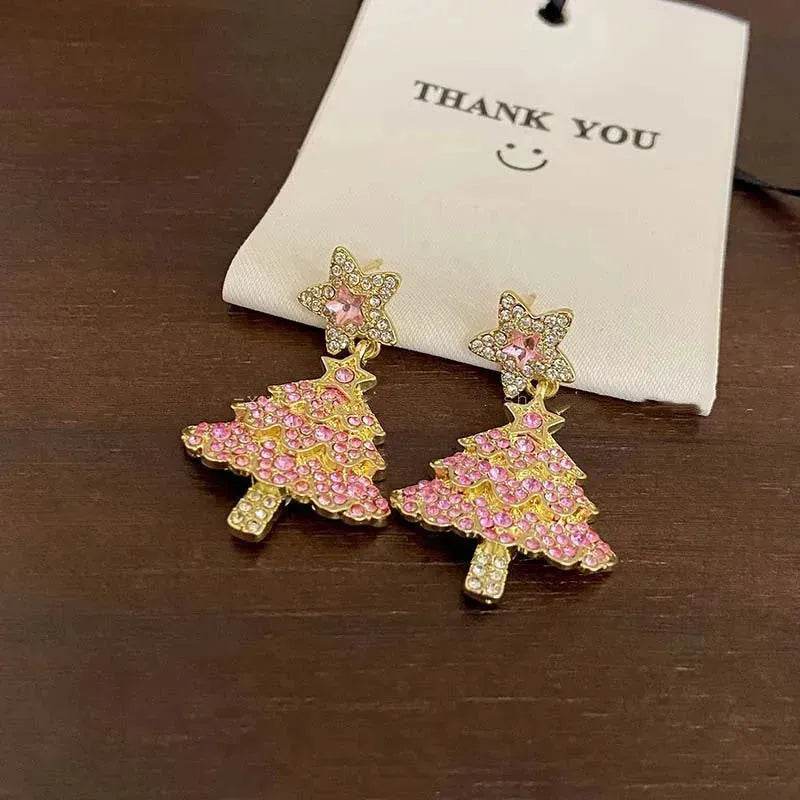 Micro-inlaid Christmas Tree Earrings Female Design Fashion - EX-STOCK Canada