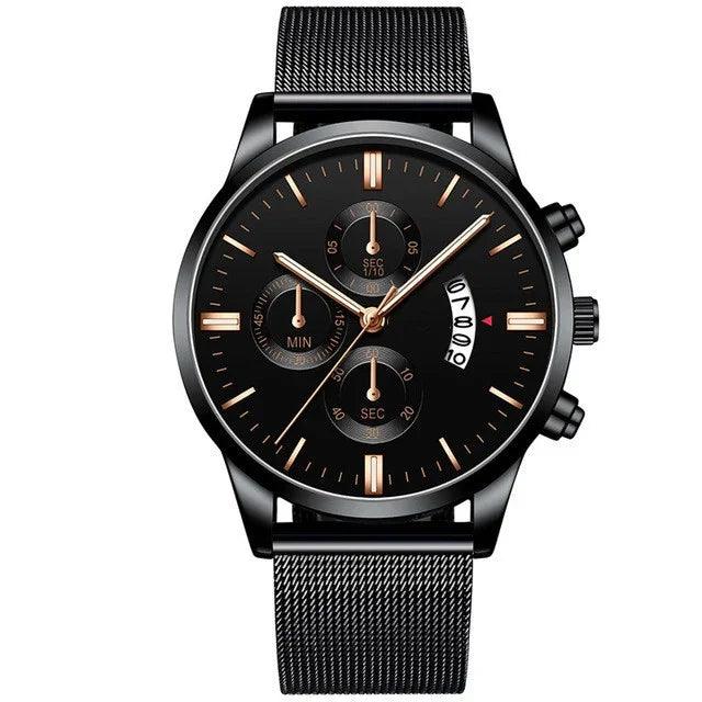 Mens Business Luxury Watches For Men Mesh Band Quartz Watch EX-STOCK Canada