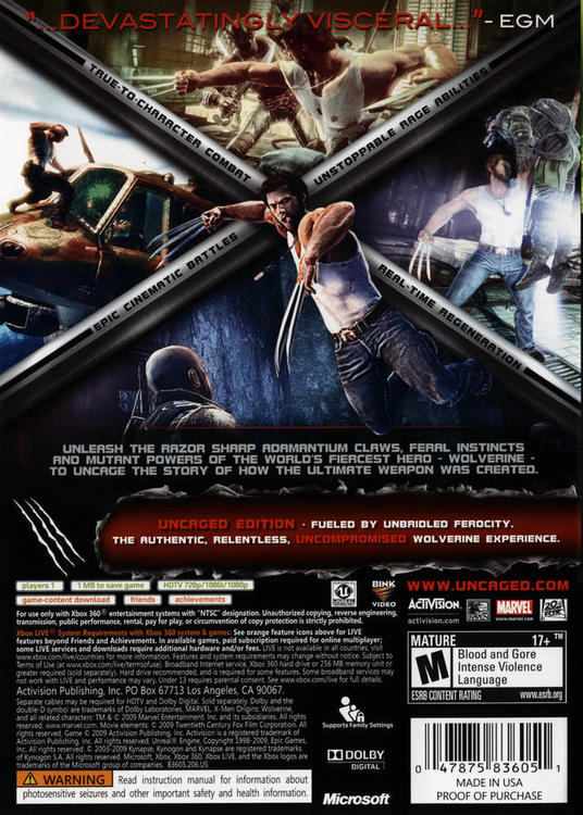 X-Men Origins - Wolverine Uncaged Edition (usagé)