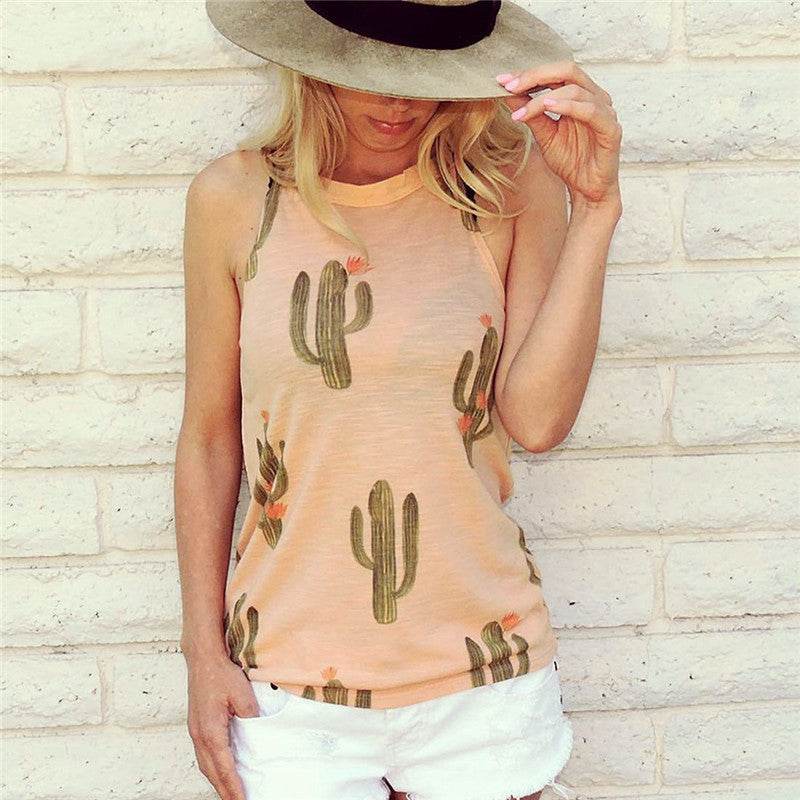 Summer Halter neck blouse top Cactus Print Women - EX-STOCK Canada