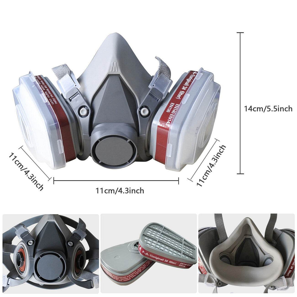 7in1 Half Face Gas Mask Facepiece Spray Painting Respirator Reusable Safety protective mask - EX-STOCK Canada