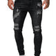 Slim fit Ripped Straight leg denim Jean Pant trousers for men - EX-STOCK Canada