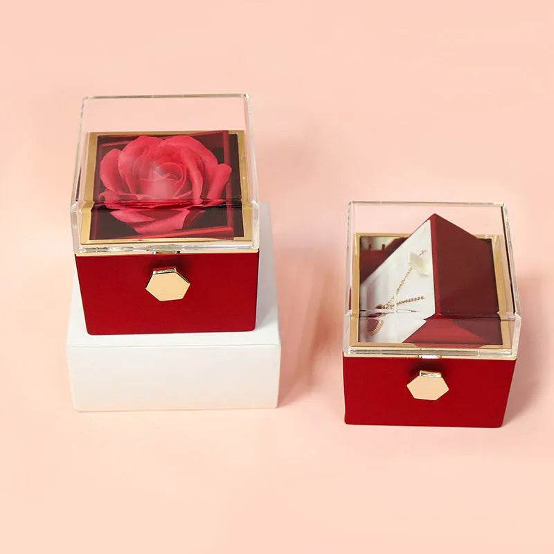 Rotating Soap Flower Rose Gift Box Creative Rotating Rose Jewelry Packaging Box Valentine's Day Gift For Women - EX-STOCK Canada
