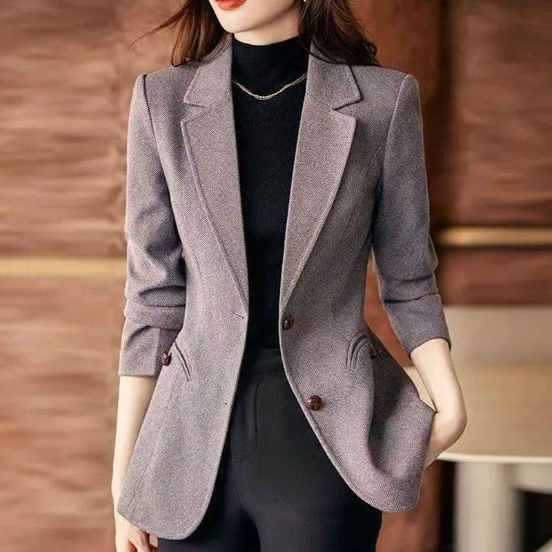 Fashion Personality Woolen Business Formal Blazer jacket Women - EX-STOCK Canada