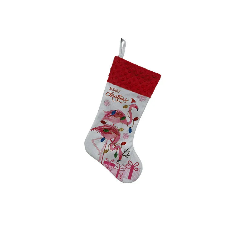 Flamingo Christmas Stockings Holiday Decoration Pendant EX-STOCK Canada