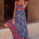 Flowers Print Wavy Pattern Suspender Long Dress For Women Fashion A-Line Beach Dresses Womens Clothing - EX-STOCK Canada