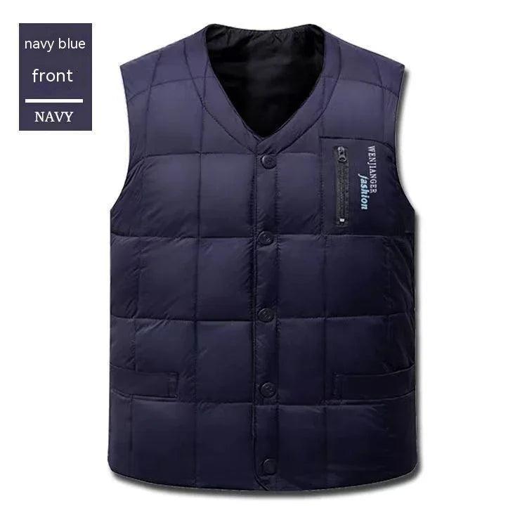Gilet imbottito da uomo in piuma d'oca, taglie forti, caldo per autunno e invernoEX-STOCK Canada