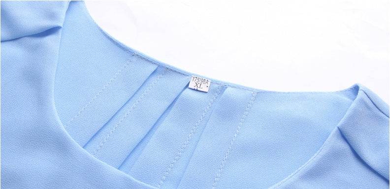 New Spring Summer Women Chiffon Loose Blouse top O-Neck Short sleeve Plus size - EX-STOCK Canada