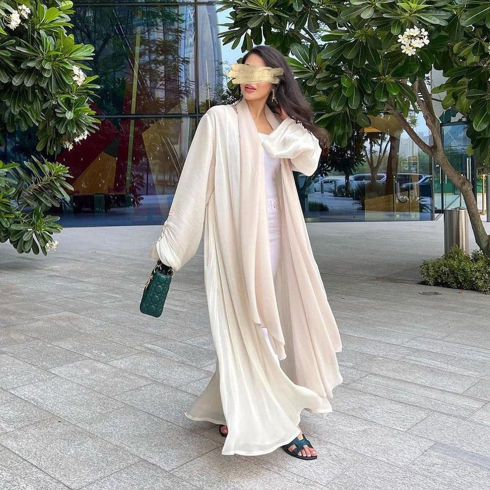Robe musulmane Dubaï Vêtement extérieur Robe en soie brillante - EX-STOCK Canada